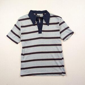 Vintage Sears Put On Shop Striped Dagger Collar Polo Shirt Retro Disco Sz Small